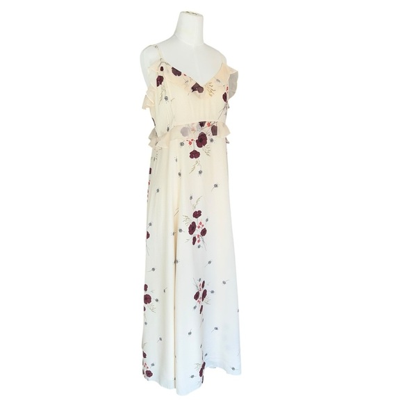 JOIE NWT Joie Cassiel Floral 100% Silk Ruffle Maxi Dress in Size 10 - Picture 6 of 12